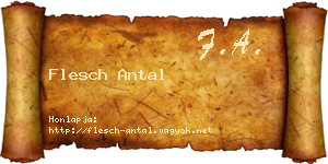 Flesch Antal névjegykártya